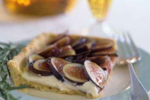 Fresh Fig Tart with Rosemary Cornmeal Crust and Lemon Mascarpone Cream - 2018 Sarah's Patio White