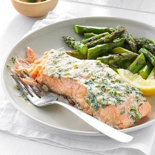 Creamy Herb Grilled Salmon - 2016 Viognier