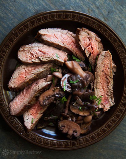 Grilled Flank Steak with Mushrooms - 2016 Norton Locksley Reserve