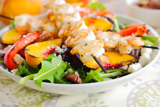 Grilled Shrimp and Peach Salad - 2016 Albariño
