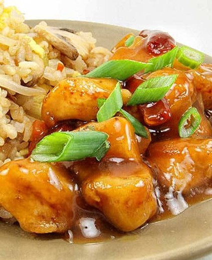 Orange Chicken with Fried Rice - 2016 Sarah's Patio White